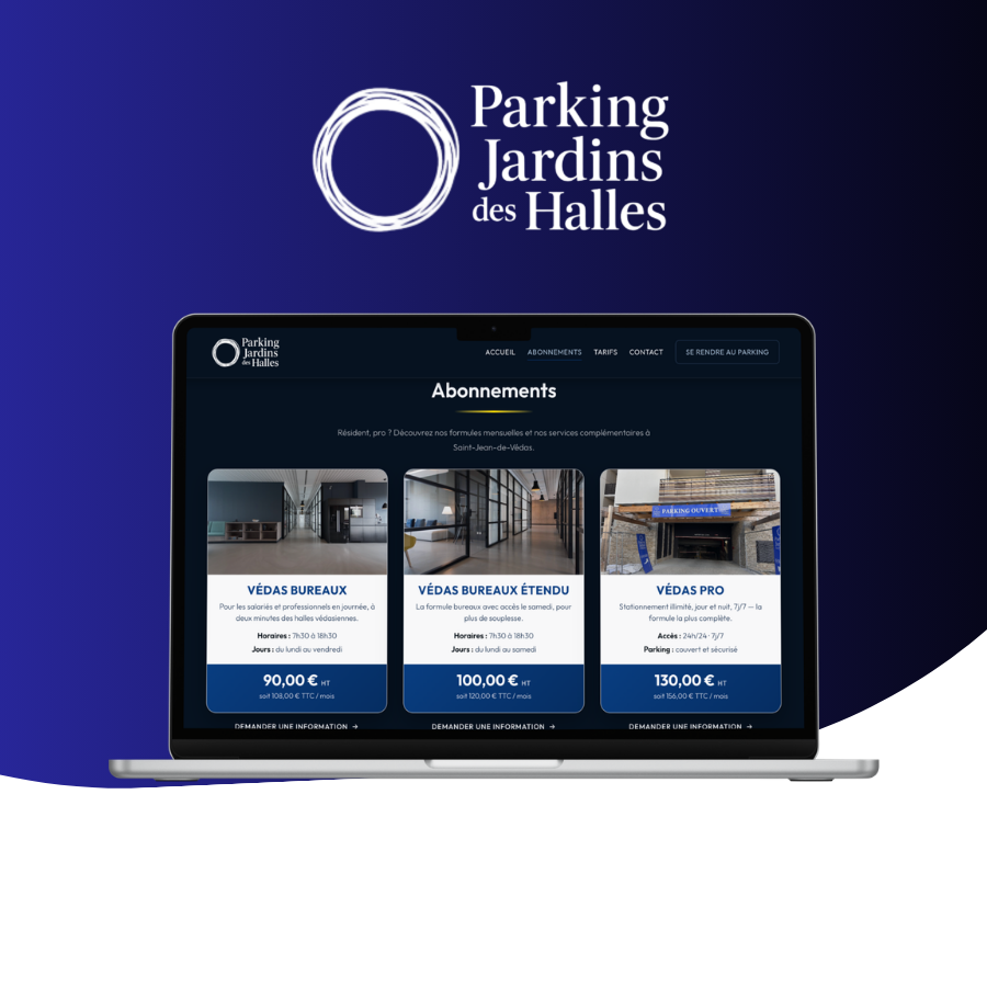 Site vitrine du parking Jardins des Halles